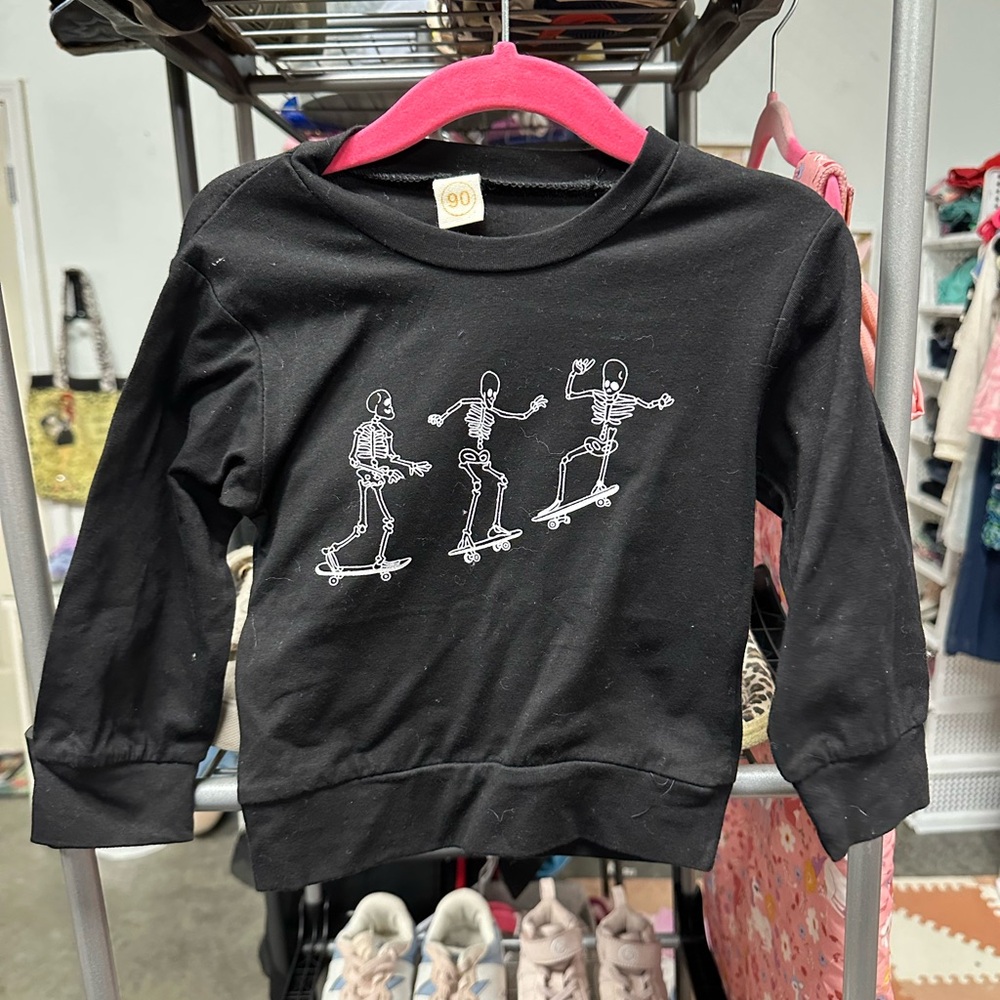 Black Skeleton Skateboard Sweatshirt